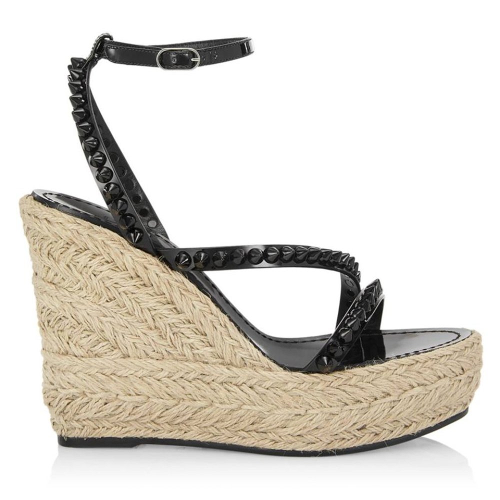 Christian Louboutin Black Studded Platform Sandals
